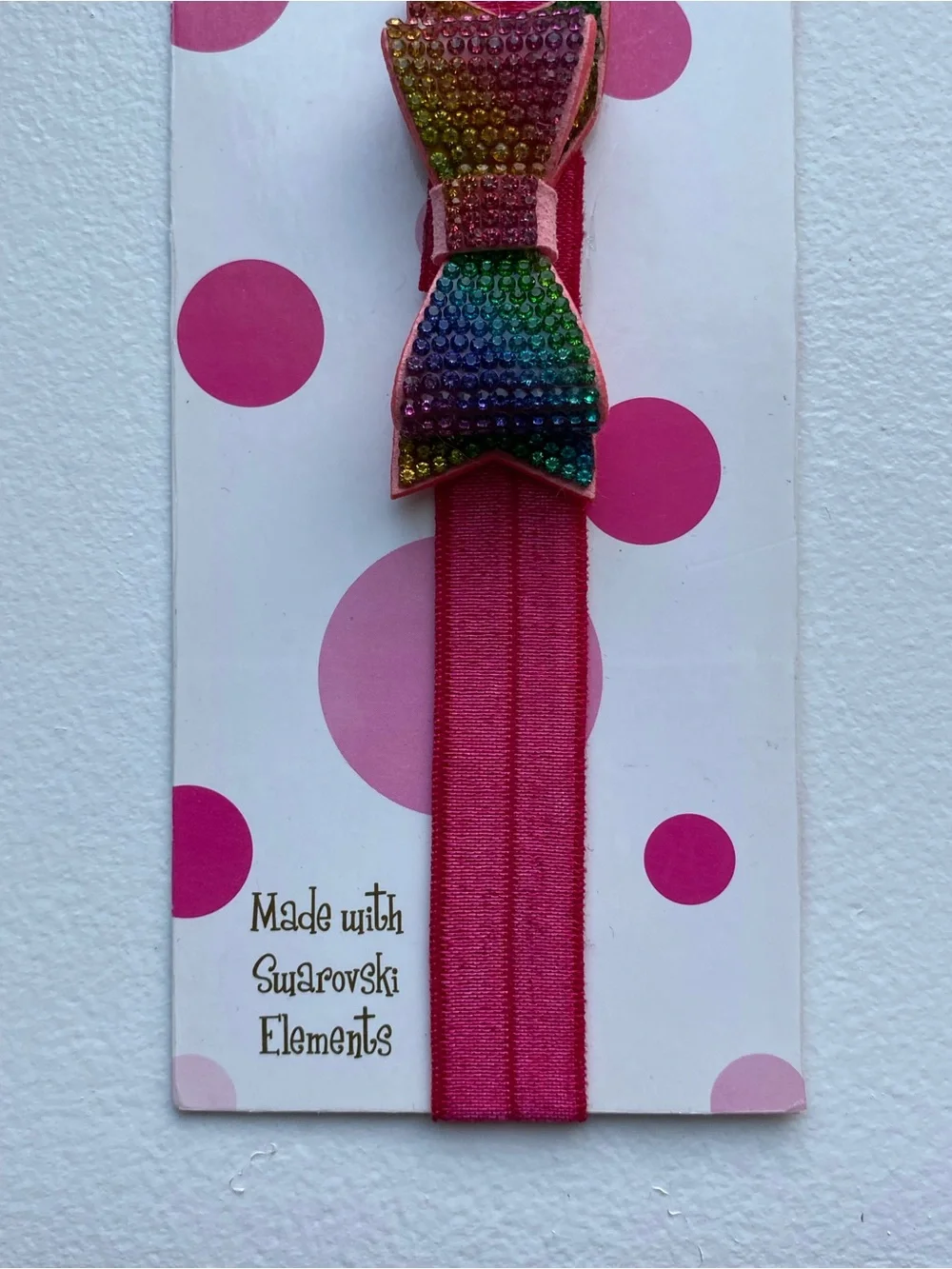 Baby Headband Swarovski Elements Bow Pink New Bari Lynn Soft! NWT Colorful $17
